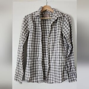 Banana Republic grey gingham top